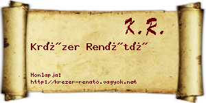 Krézer Renátó névjegykártya